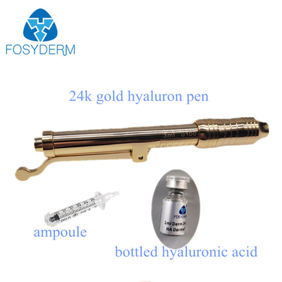 Tratamento indolor para o anti enrugamento, rejuvenescimento da pena de Hyaluron do ouro 24k da pele