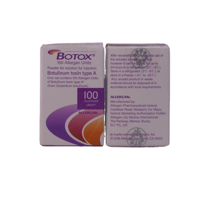 Injecção Allergan Botox 100 unidades para remoção de rugas