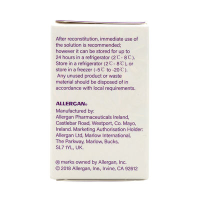Allergan de alta qualidade 100 unidades de toxina botulínica em pó