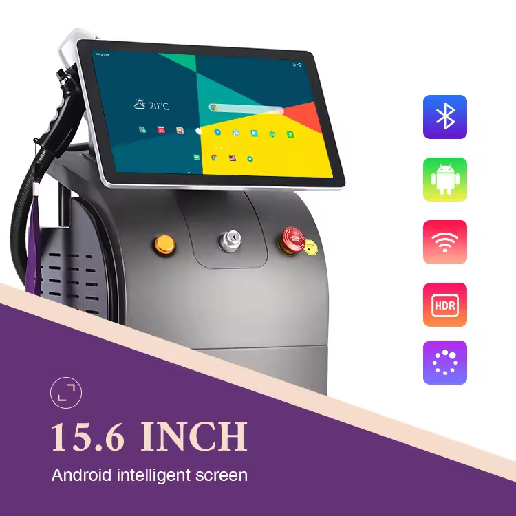 Fluência 10-120J/cm2 808nm Diodo Máquina de remoção de cabelo a laser para todos os tipos de cabelo e pele
