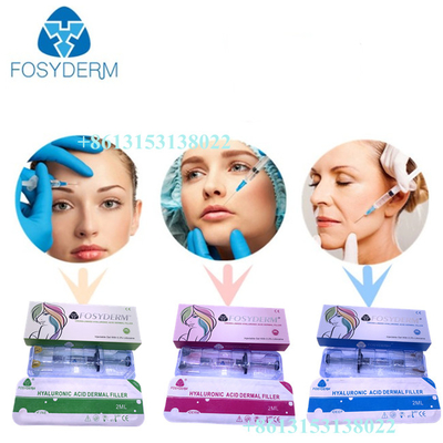 Injeção ácida hialurónica 24mg/ml HA do enchimento cutâneo de Fosyderm para o CE dos bordos